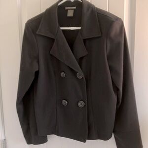 Molly and Maxx Black unlined Double Breasted Knit Jacket. Sz M. Great condition